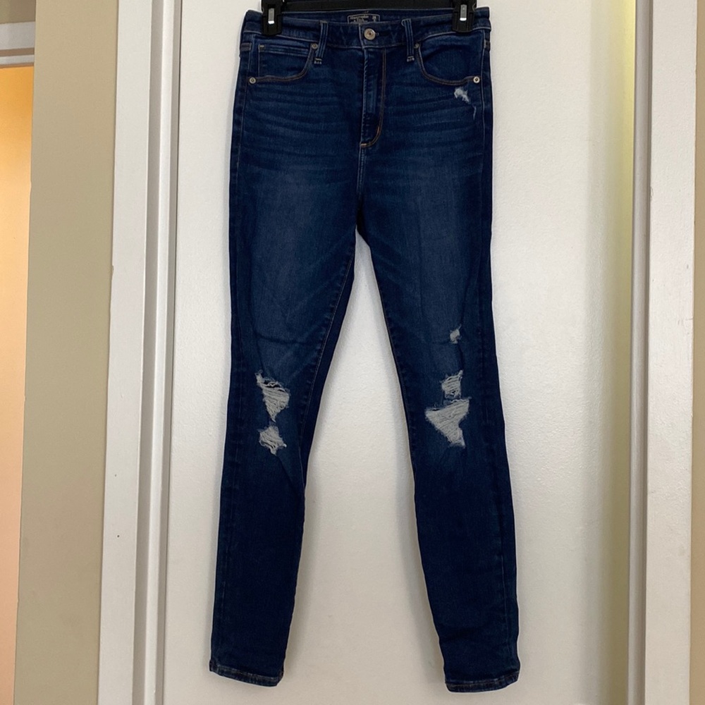 Dark high rise skinny jeans